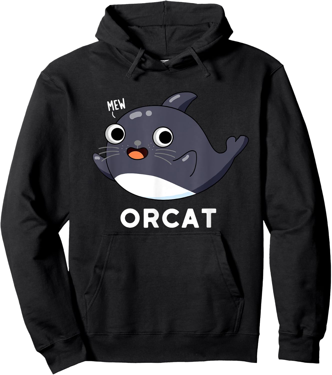 Orcat Funny Cat Whale Pun Hoodie - Hoodie | Black