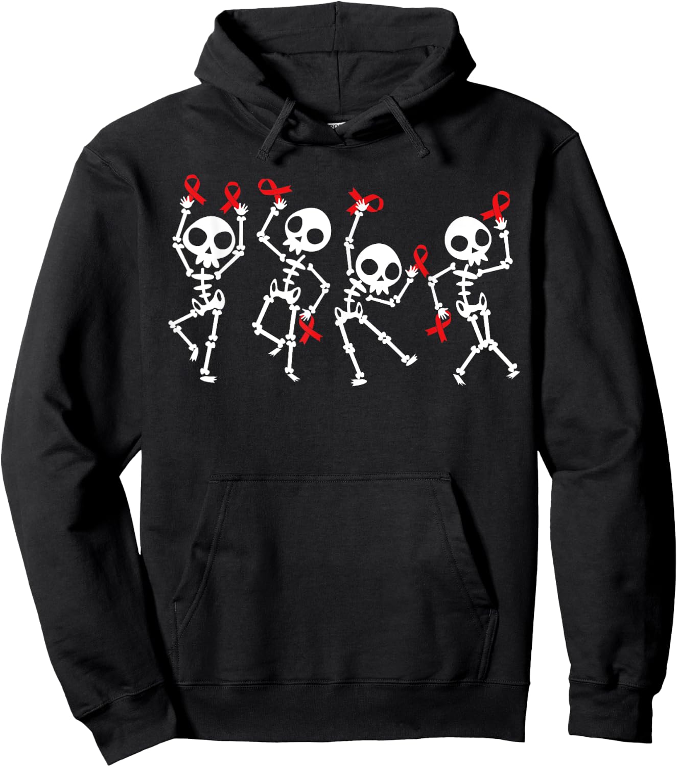 Red Ribbon week Awareness Skeleton Halloween Women Men Kids Hoodie - Hoodie | Black