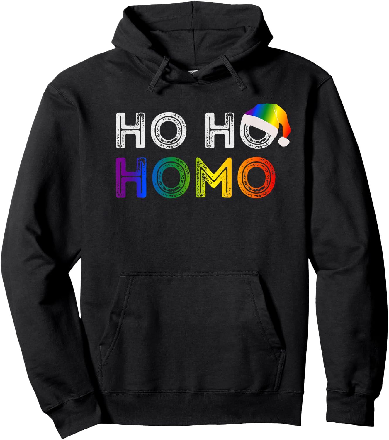 Ho Ho Homo homosexual gay pride Hoodie - Hoodie | Black
