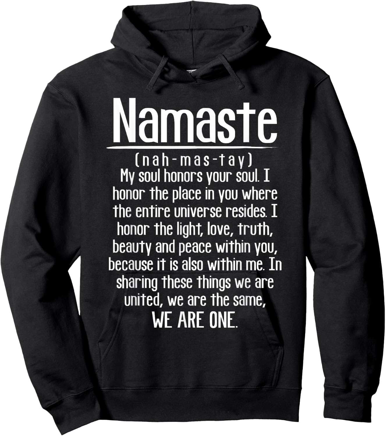 Definition Of Namaste Meditation Yoga Hindu Buddhist Hoodie - Hoodie | Black