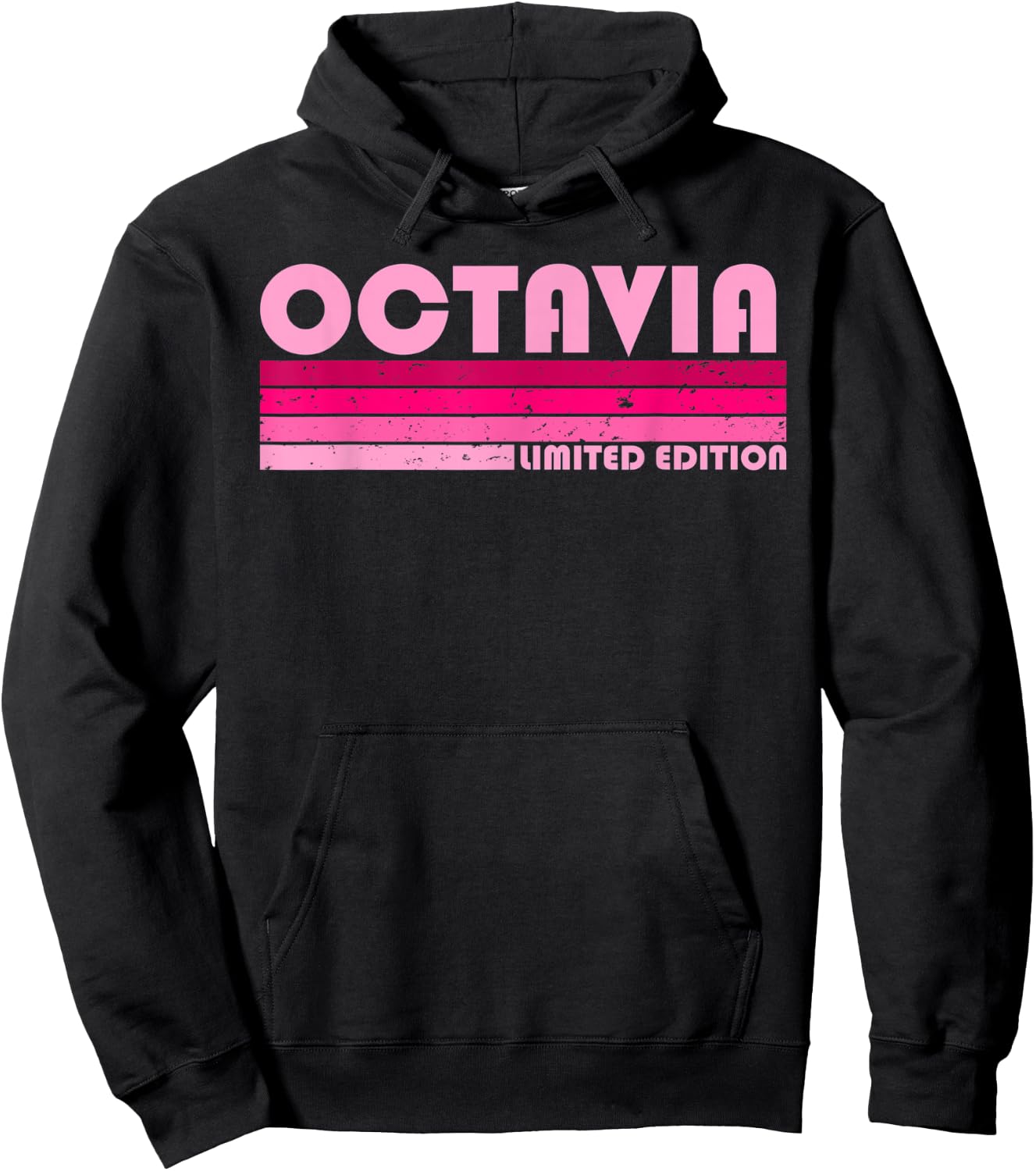 OCTAVIA Name Personalized Retro Vintage 80s 90s Birthday Hoodie - Hoodie | Black