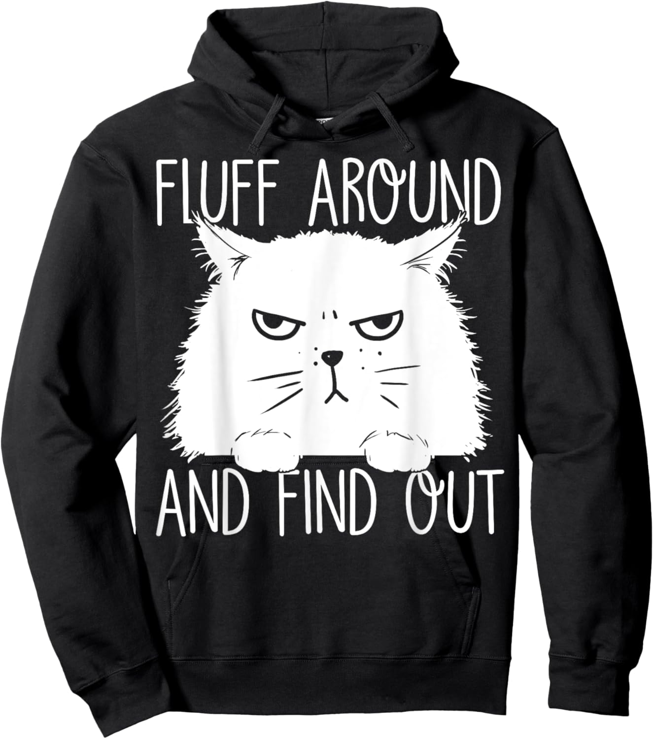 Fluff Around And Find Out Funny Cat Lover, Cat Dad, Cat Mom Hoodie - Hoodie | Black