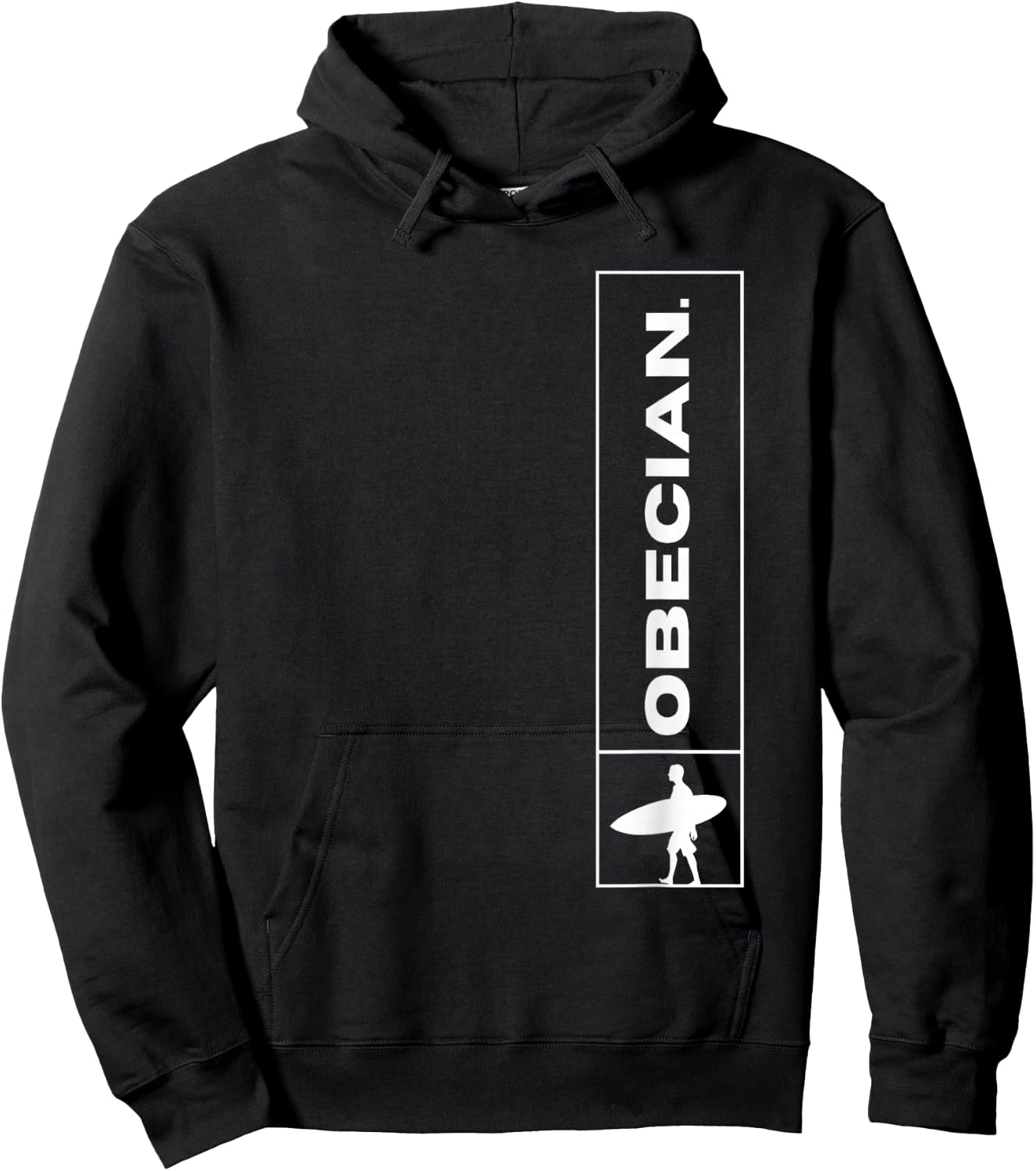 Obecian : Ocean Beach Surfer : San Diego, California Hoodie - Hoodie | Black