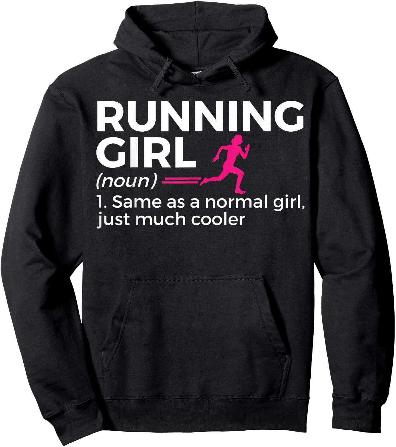 Running Girl Definition Funny Runner Hoodie - Hoodie | Black