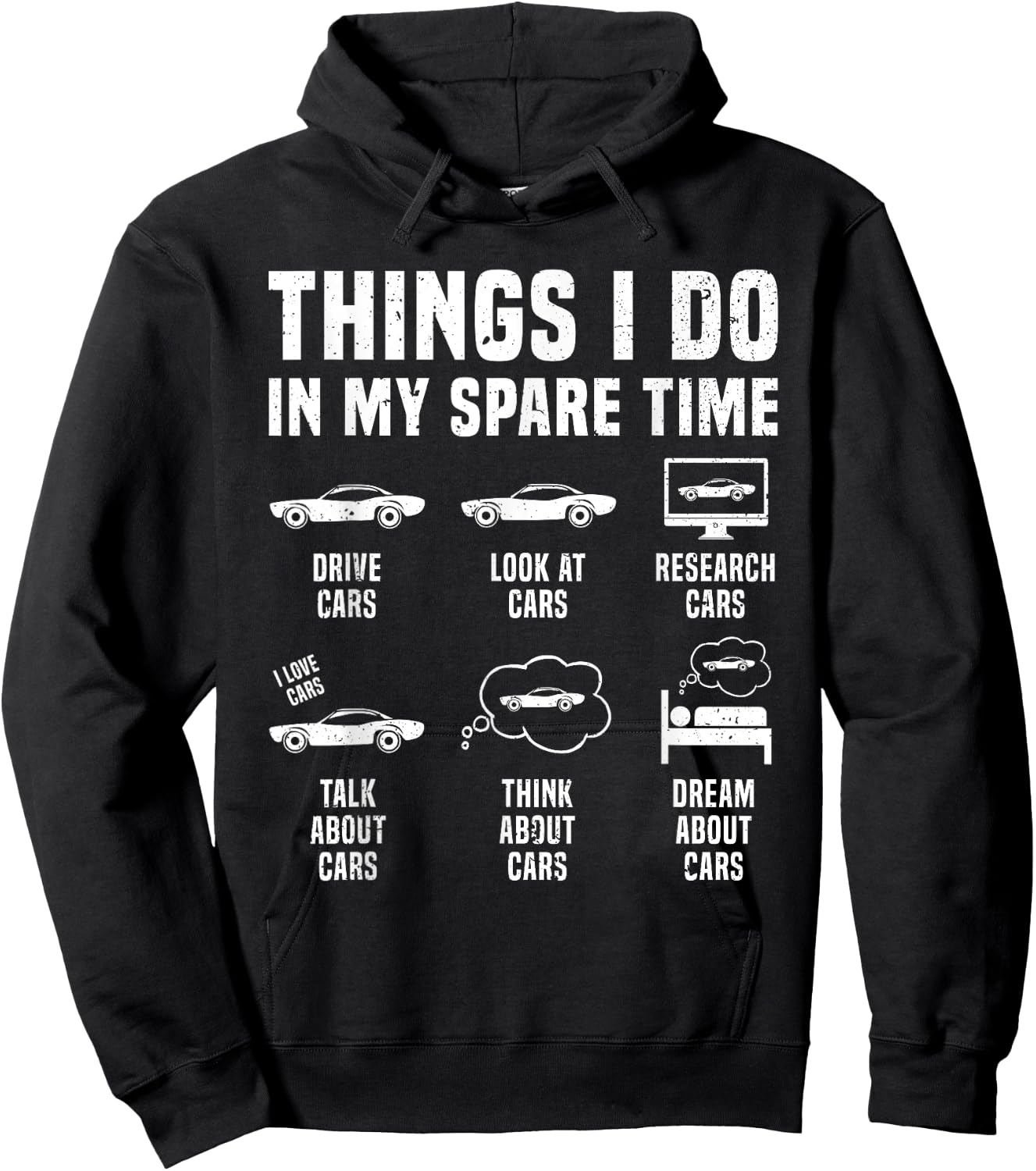 Things I Do in My Spare Time Car Enthusiast Funny Car Guy Hoodie - Hoodie | Black