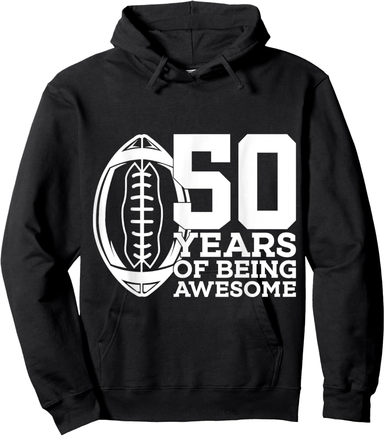 50 Years of Being Awesome Football 50th Birthday Hoodie - Hoodie | Black