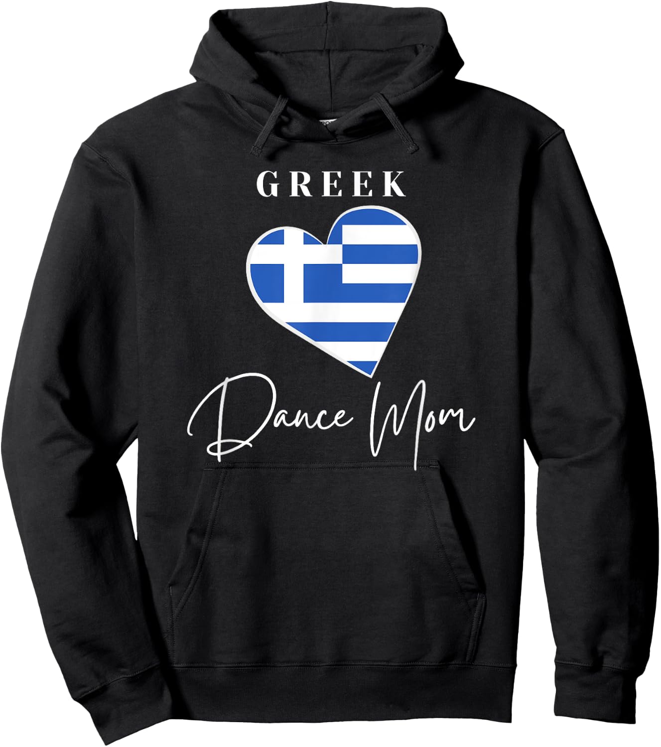 Greek Dance Mom, Greek Dancing, Greek Flag Greek Mama, Gift Hoodie - Hoodie | Black