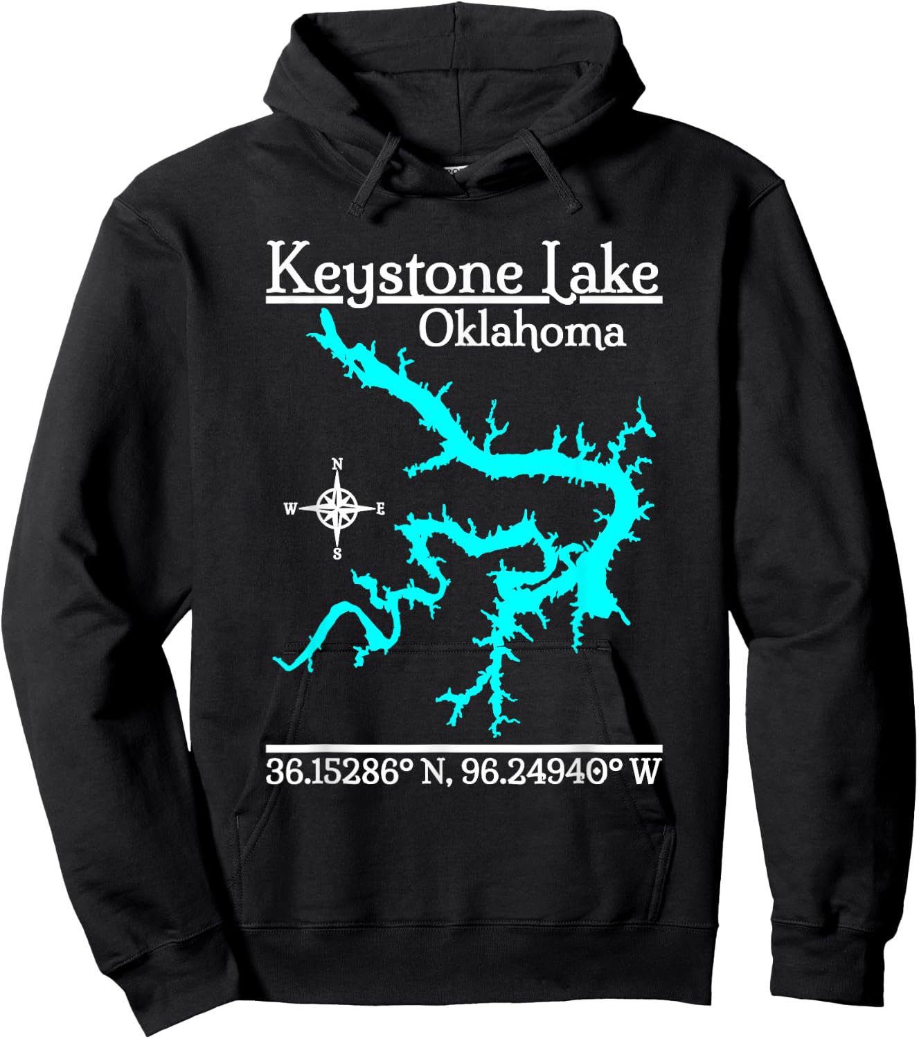 Keystone Lake, Oklahoma Hoodie - Hoodie | Black