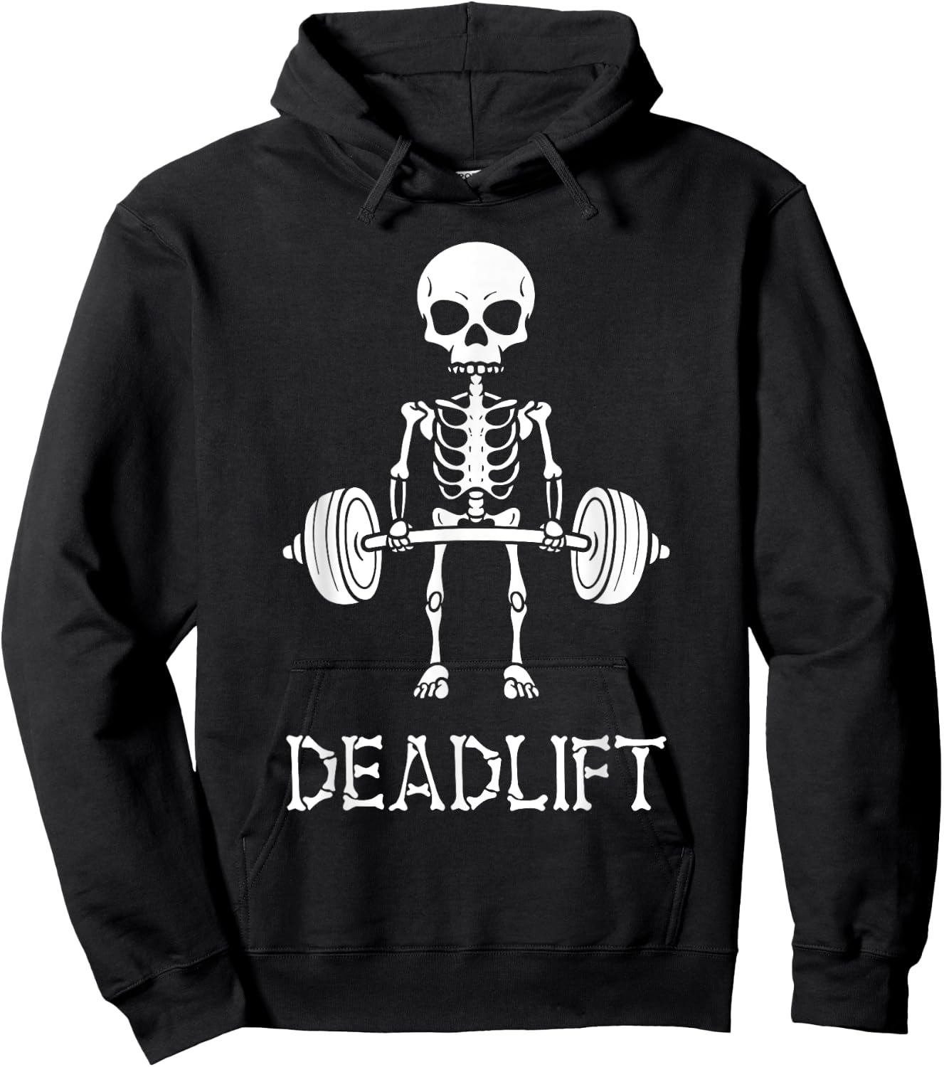 Deadlift Skeleton Gym Weight Lifting Workout Fitness Hoodie - Hoodie | Black