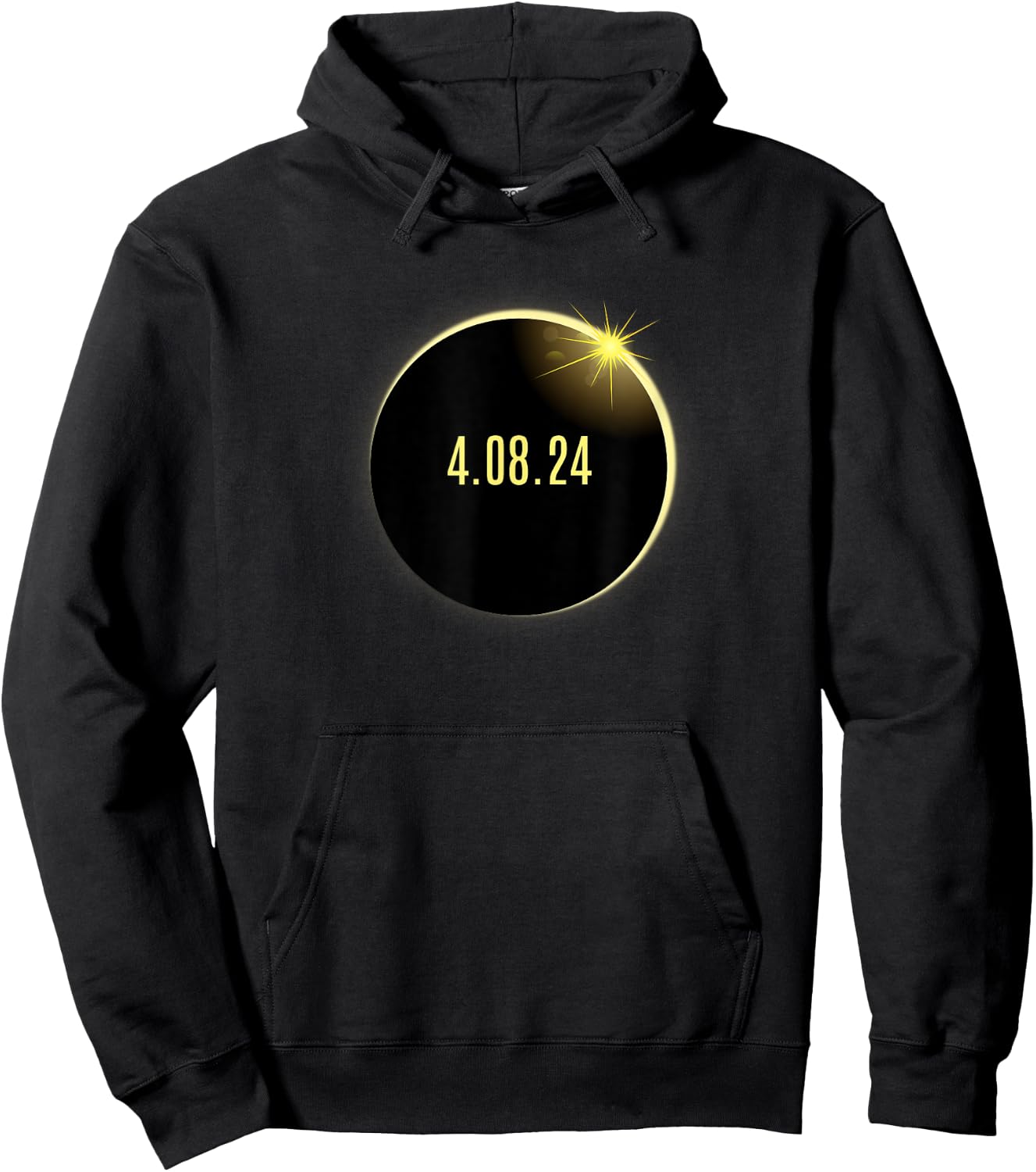 2024 Total Solar Eclipse America Spring 4.08.24 Hoodie - Hoodie | Black
