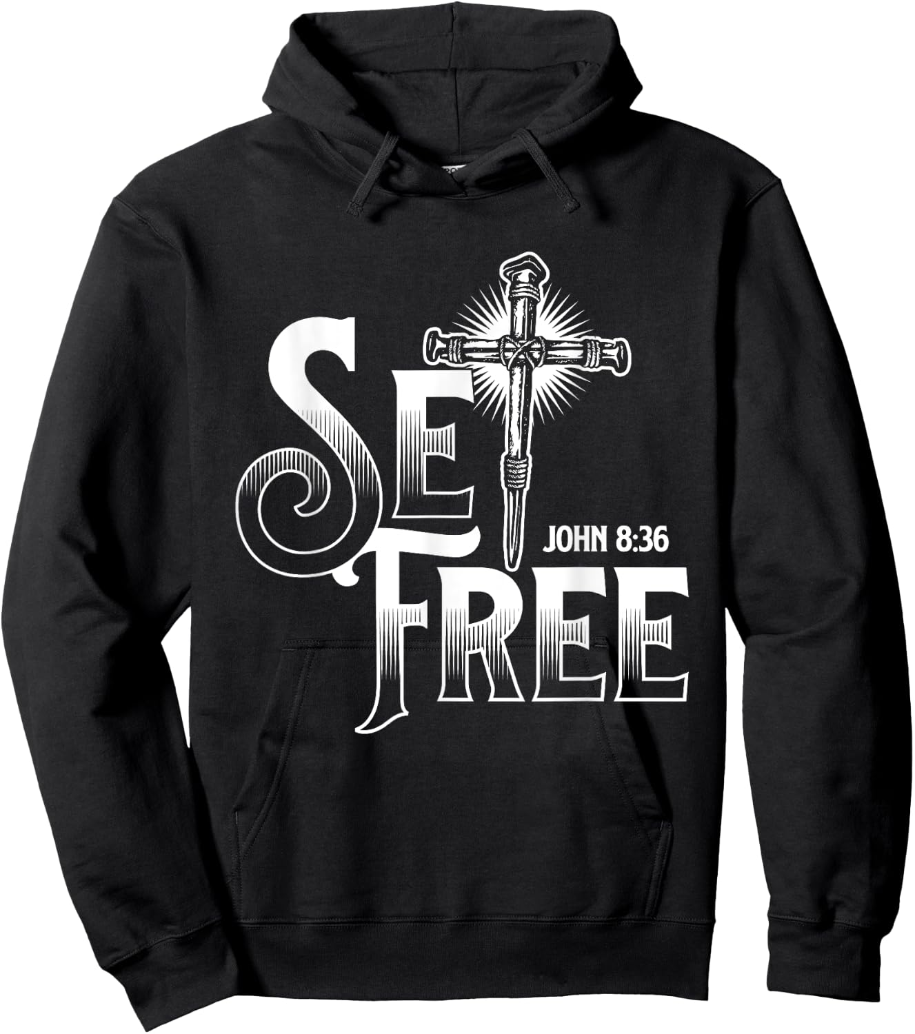 Set Free John - Bible Christian Faith Religion Jesus Christ Hoodie - Hoodie | Black