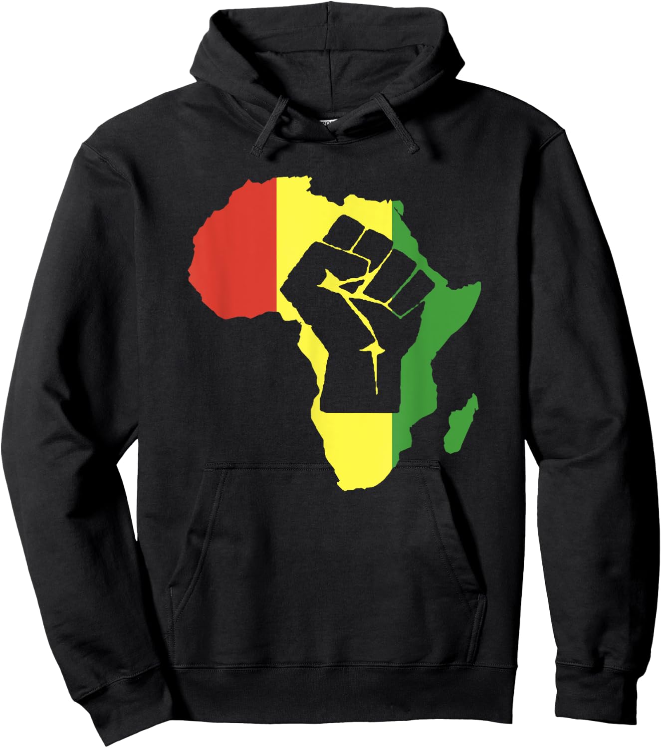 Africa Black Fist Africa Map Hoodie - Hoodie | Black