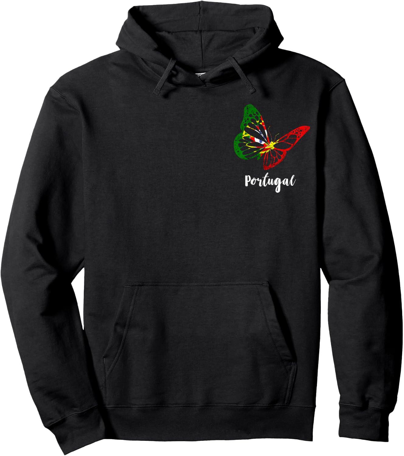 Portuguese Roots Butterfly Portuguese Pride Portuguese Flag Hoodie - Hoodie | Black