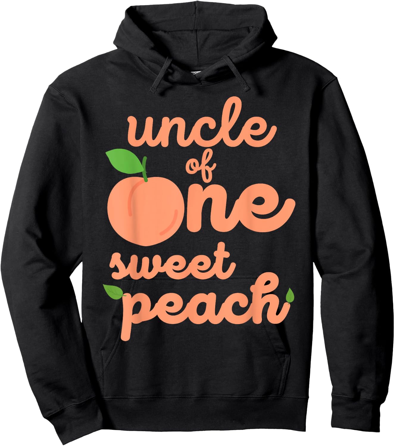 Uncle First Birthday One Sweet Peach Bday Family Matching Hoodie - Hoodie | Black