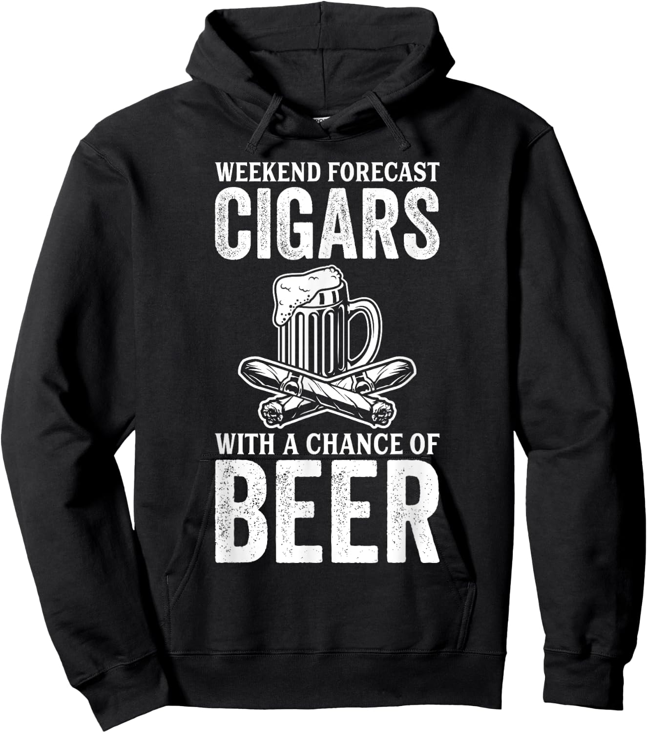 Weekend Forecast Cigars With A Chance Of Beer Hoodie - Hoodie | Black