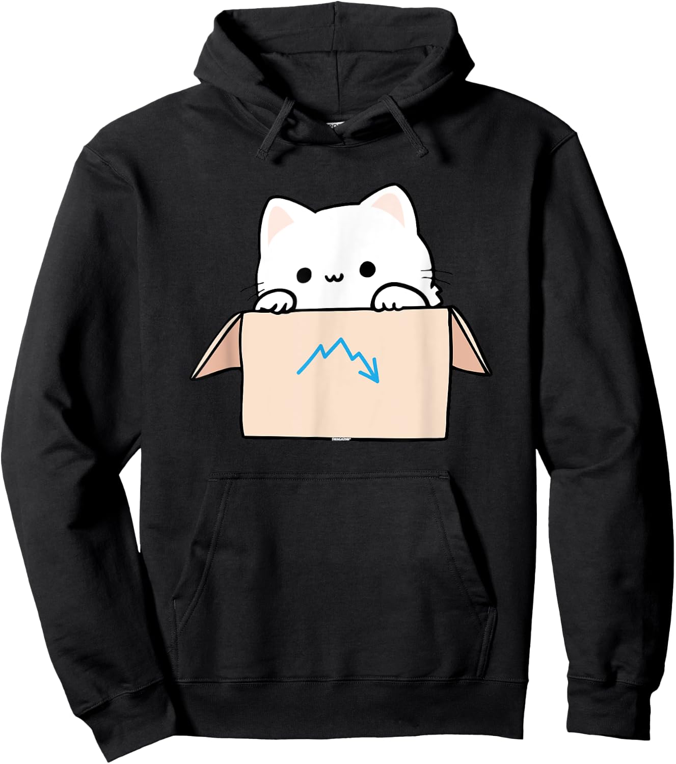 Coworker Pet Swagazon Associate Cute Cat in Cardboard Box Men Women Hoodie - Hoodie | Black