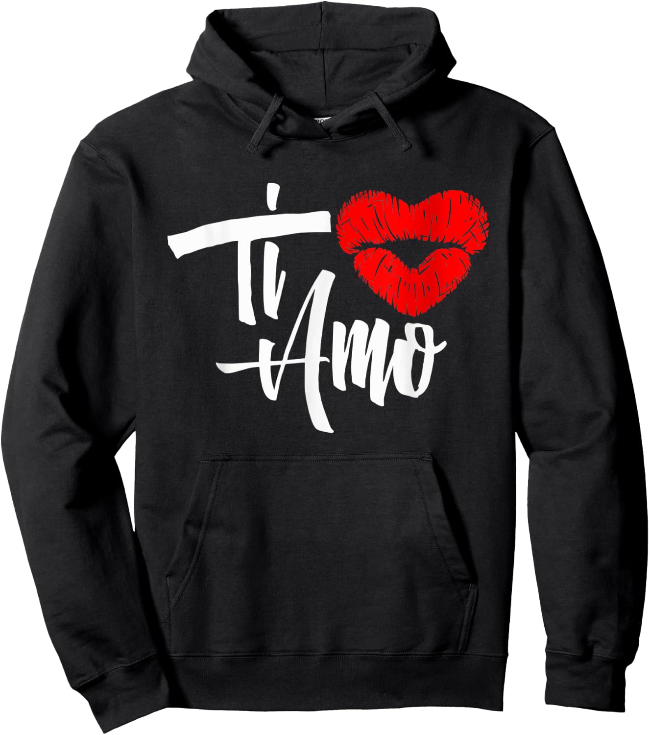 Cute Italian Heart Shaped Kiss Ti Amo I Love You Hoodie - Hoodie | Black