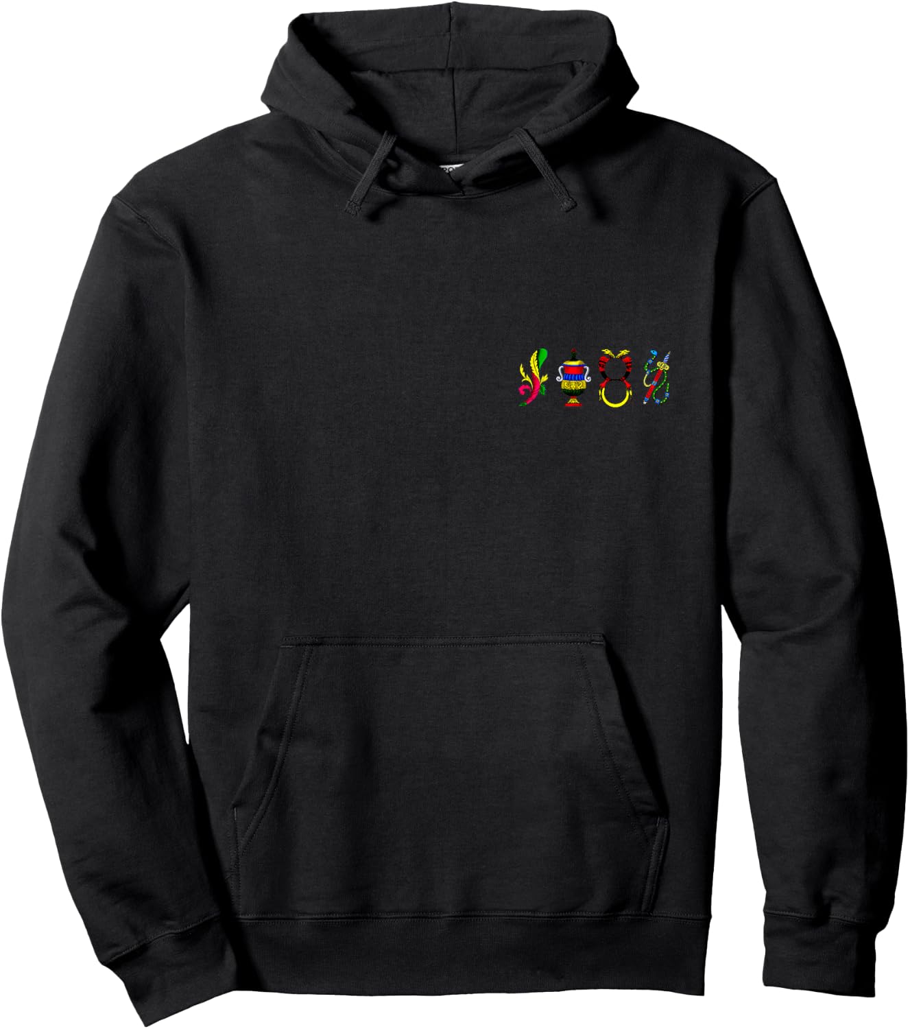 Neapolitan Cards Semi Axes of Sticks, Deniers, Swords, Cups Hoodie - Hoodie | Black