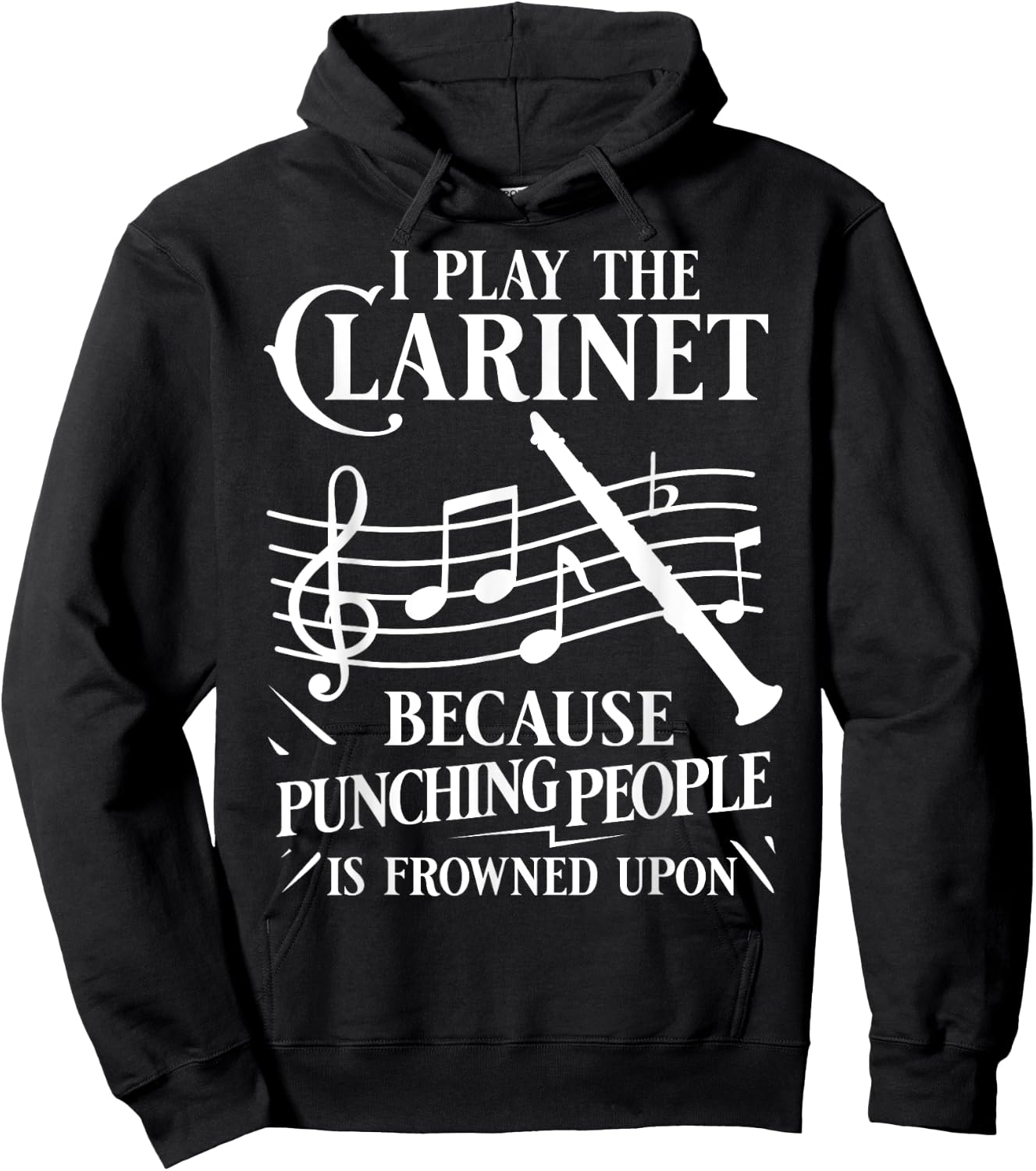 Clarinet Instrument Music Funny Playing Beginner Hoodie - Hoodie | Black