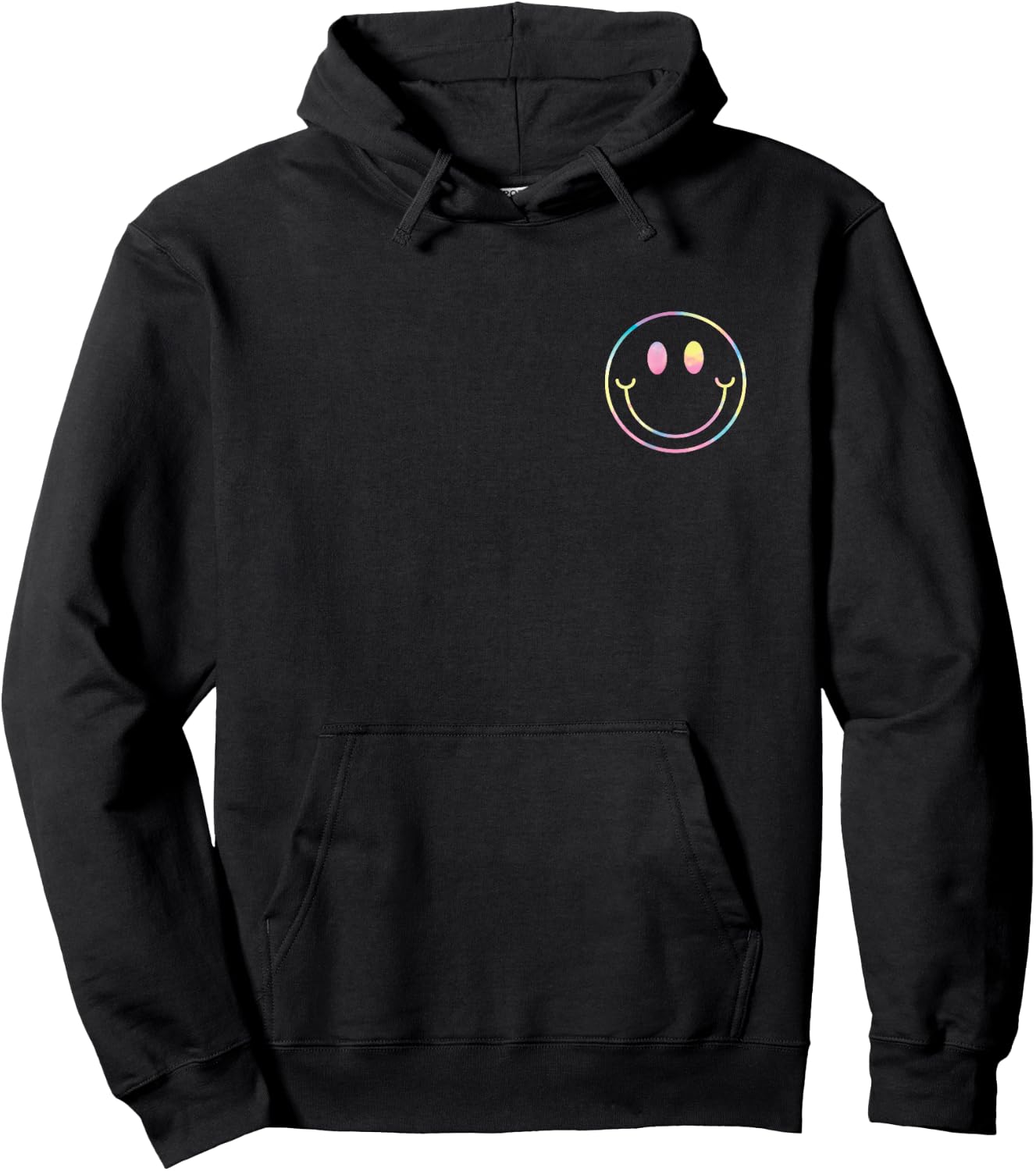 Tie Dye Smile Face Shirt Happy Smiling Face Pocket Logo Hoodie - Hoodie | Black