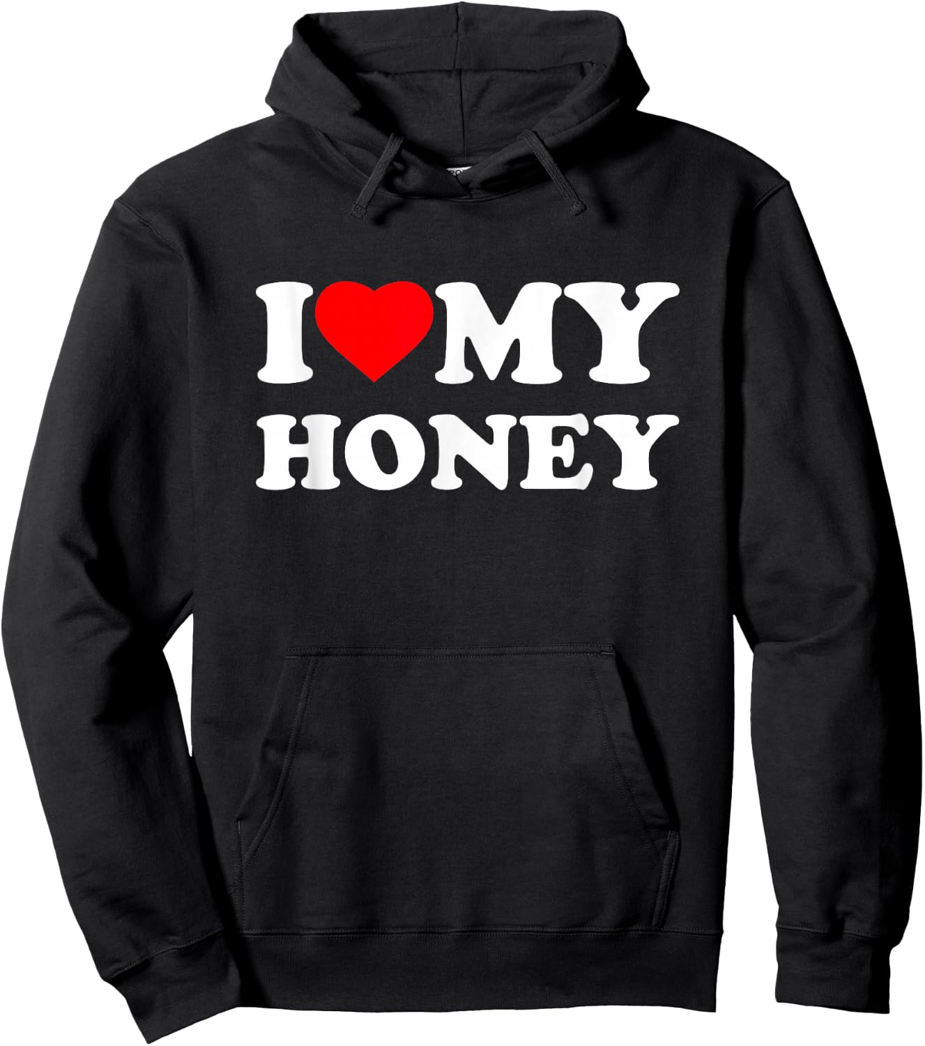 I Love My Honey Heart Family Grandma Hoodie - Hoodie | Black