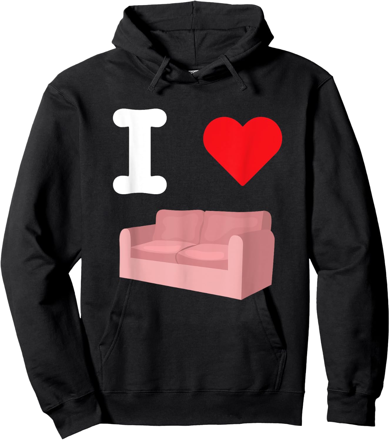 I Love Couches Sofa Furniture Living Room Seating Loveseat Hoodie - Hoodie | Black