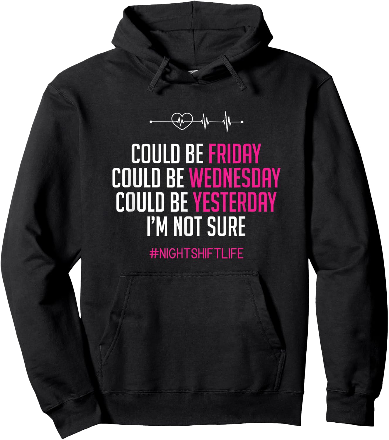 Joke Could Be Friday I'm Not Sure Funny Night Shift Nurse Hoodie - Hoodie | Black