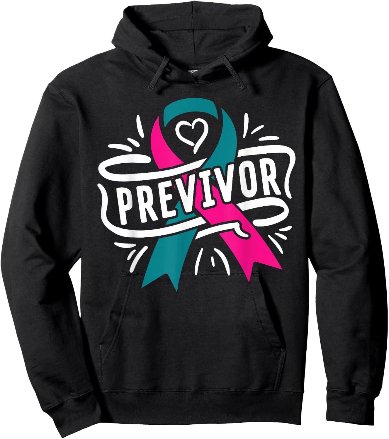 Previvor BRCA Breast Cancer Awareness Support Hoodie - Hoodie | Black