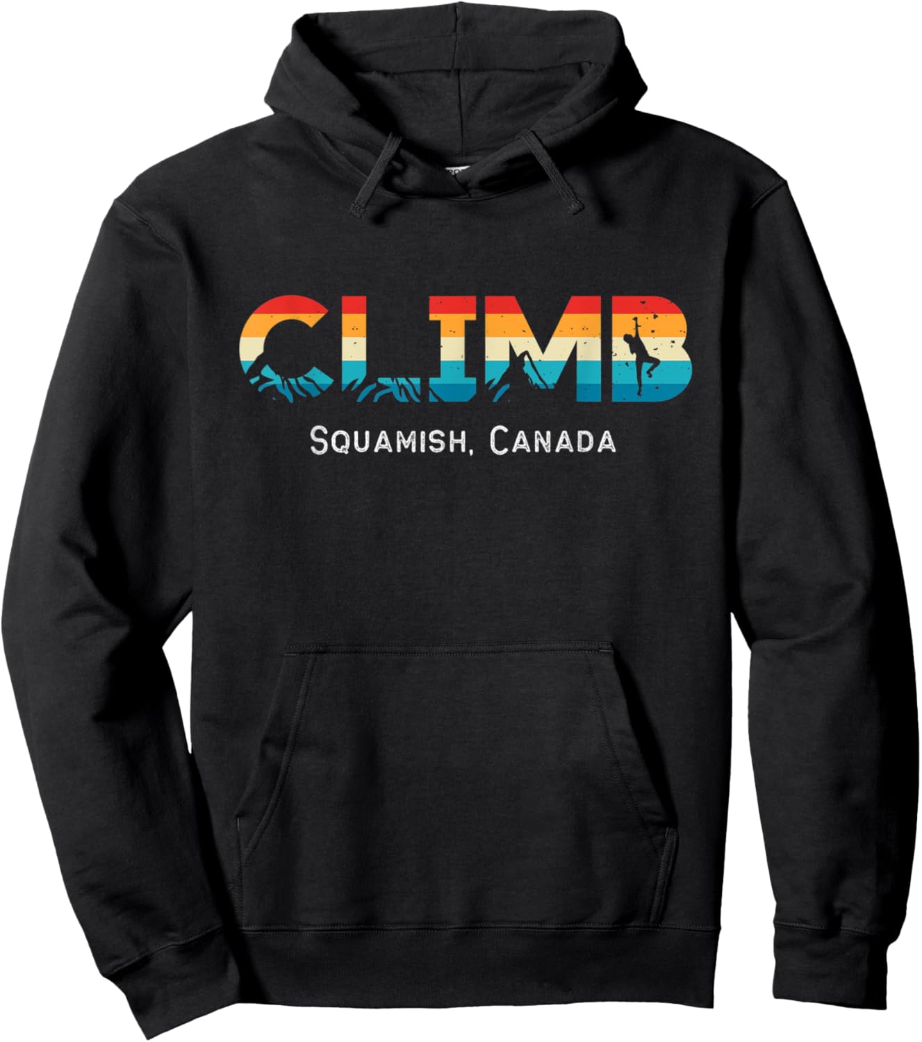 Vintage Climb Squamish, Canada Rock Climbing Bouldering Hoodie - Hoodie | Black