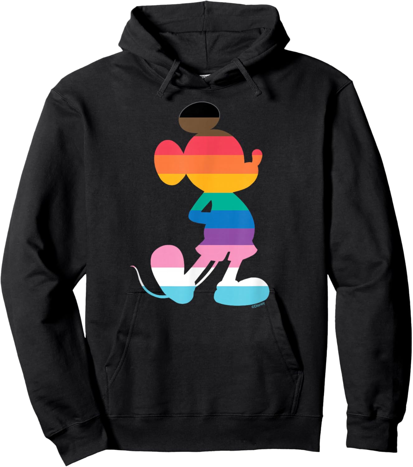Disney Mickey Mouse Pride Inclusive Pose Rainbow Icon Fill Hoodie - Hoodie | Black