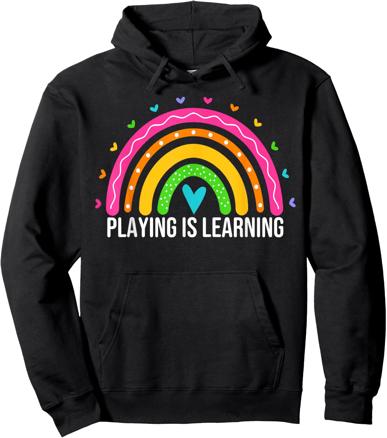 Playing is Learning Early Childhood Education ECE Teacher Hoodie - Hoodie | Black