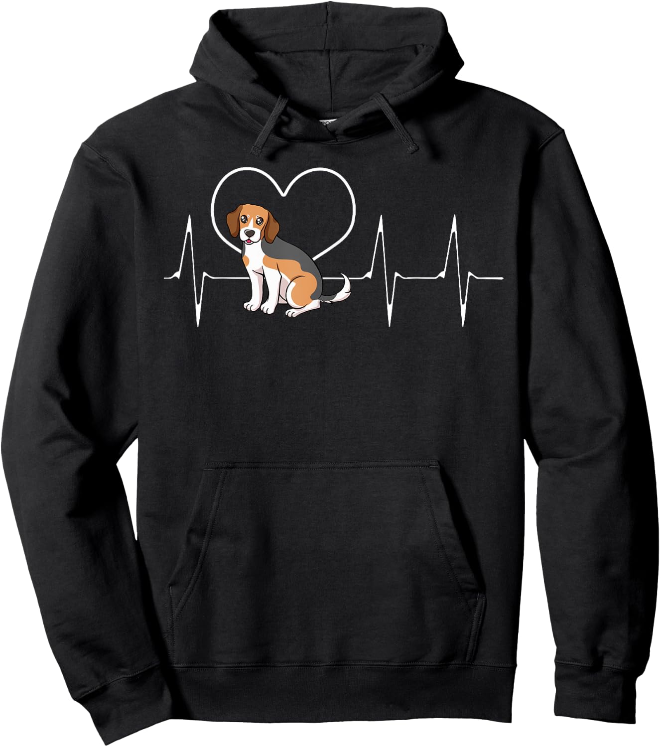Beagle Heartbeat Breeder Small Scent Dog Hunting Hare Hoodie - Hoodie | Black