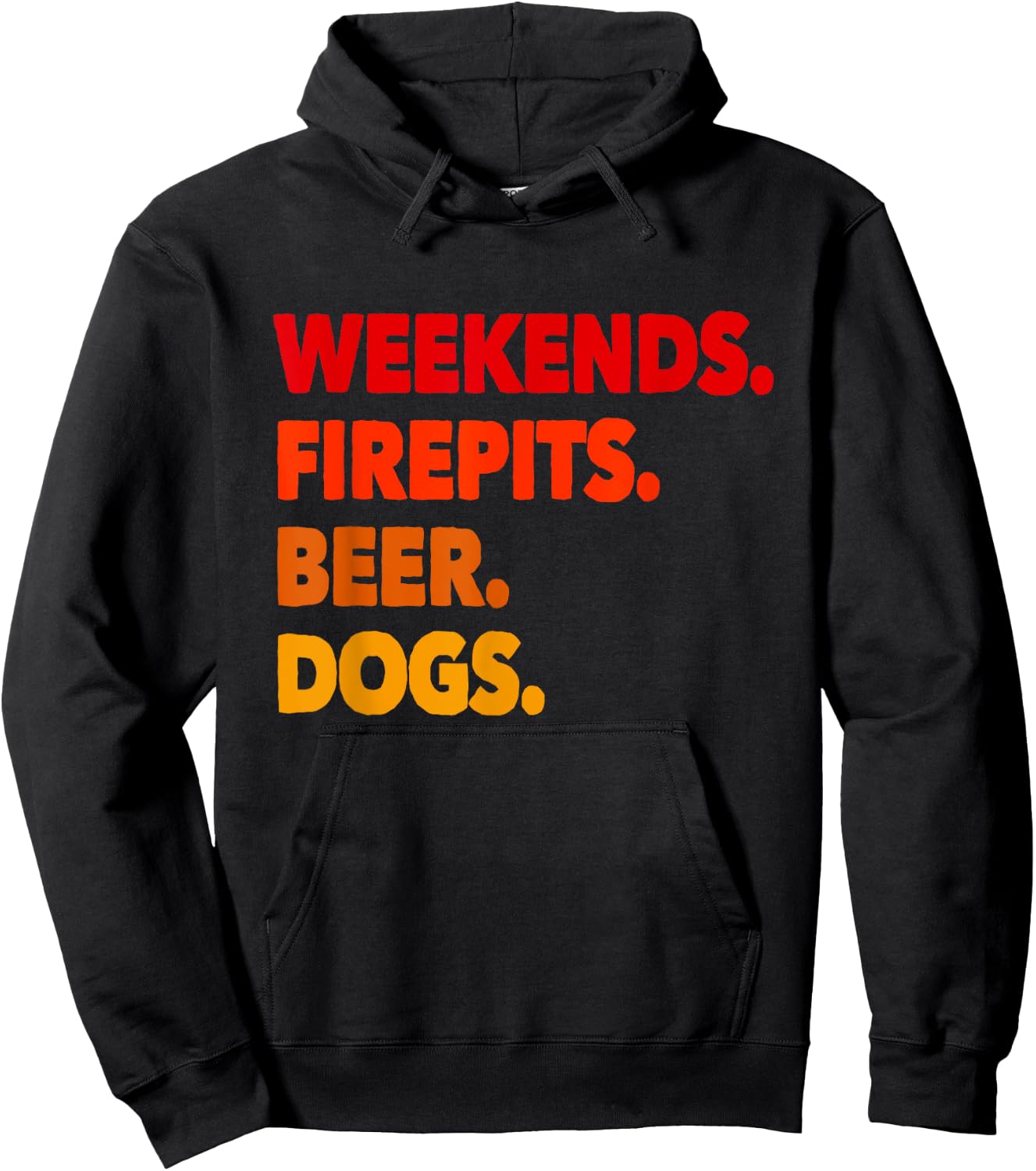 Weekends Firepits Beer Dogs Funny Hoodie - Hoodie | Black