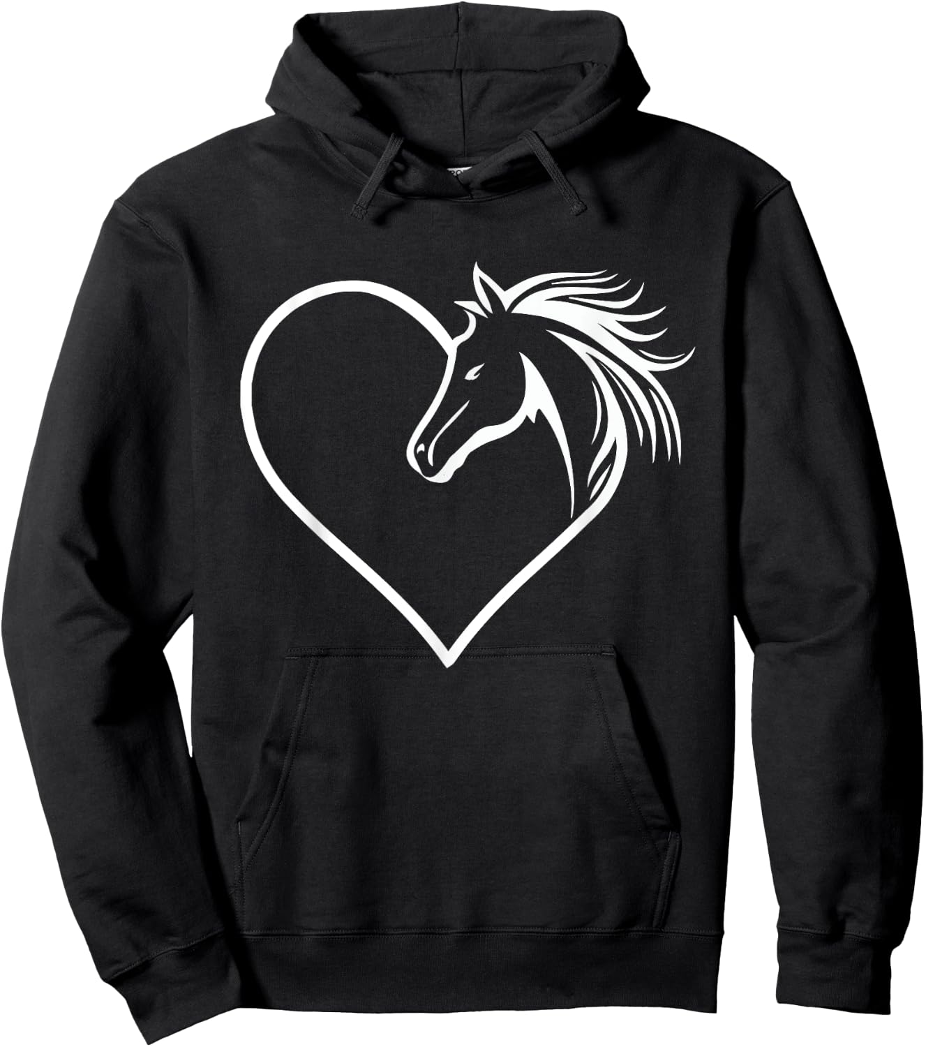 Horse Heart Shaped - Animal Horseman Horses Equestrian Hoodie - Hoodie | Black