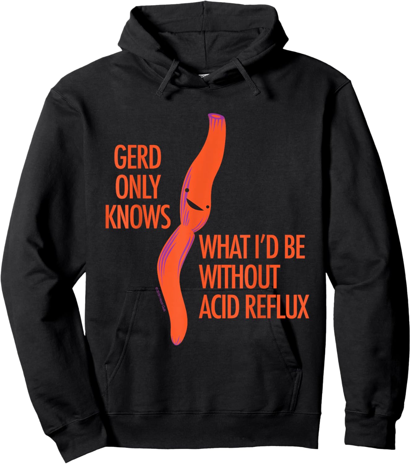 GERD Reflux Funny Gift - Cute Esophagus Surgery Humor Hoodie - Hoodie | Black