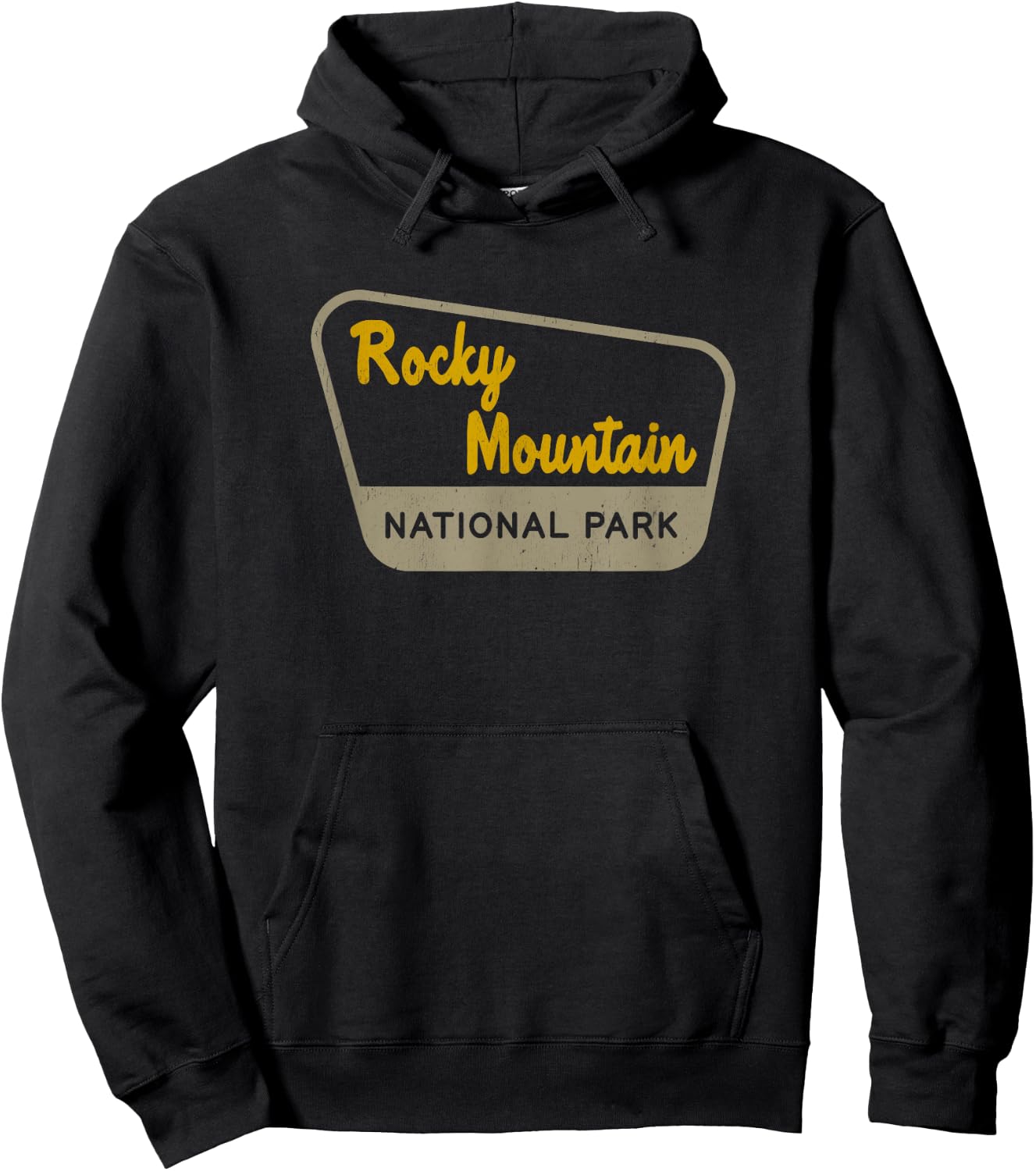 Rocky Mountain National Park Retro Two-Tone Sign Hoodie - Hoodie | Black