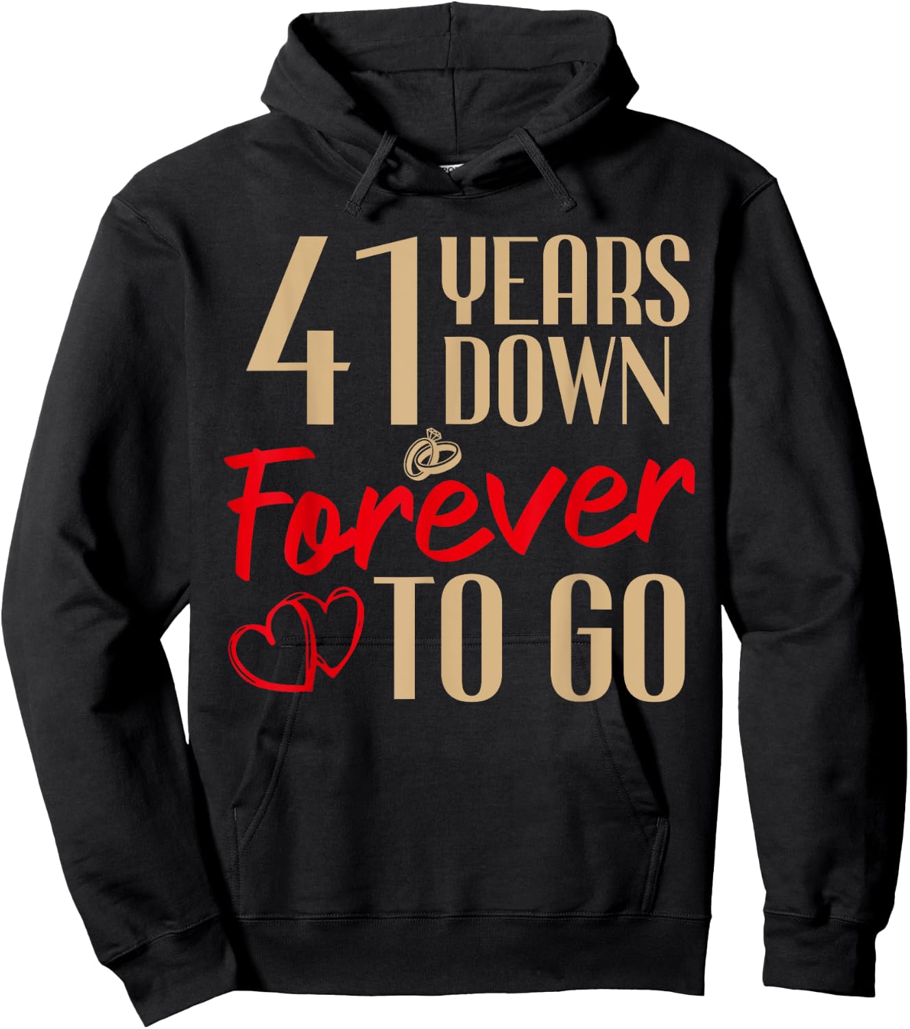 41st Wedding Anniversary Couples Married 41 Years Funny Hoodie - Hoodie | Black