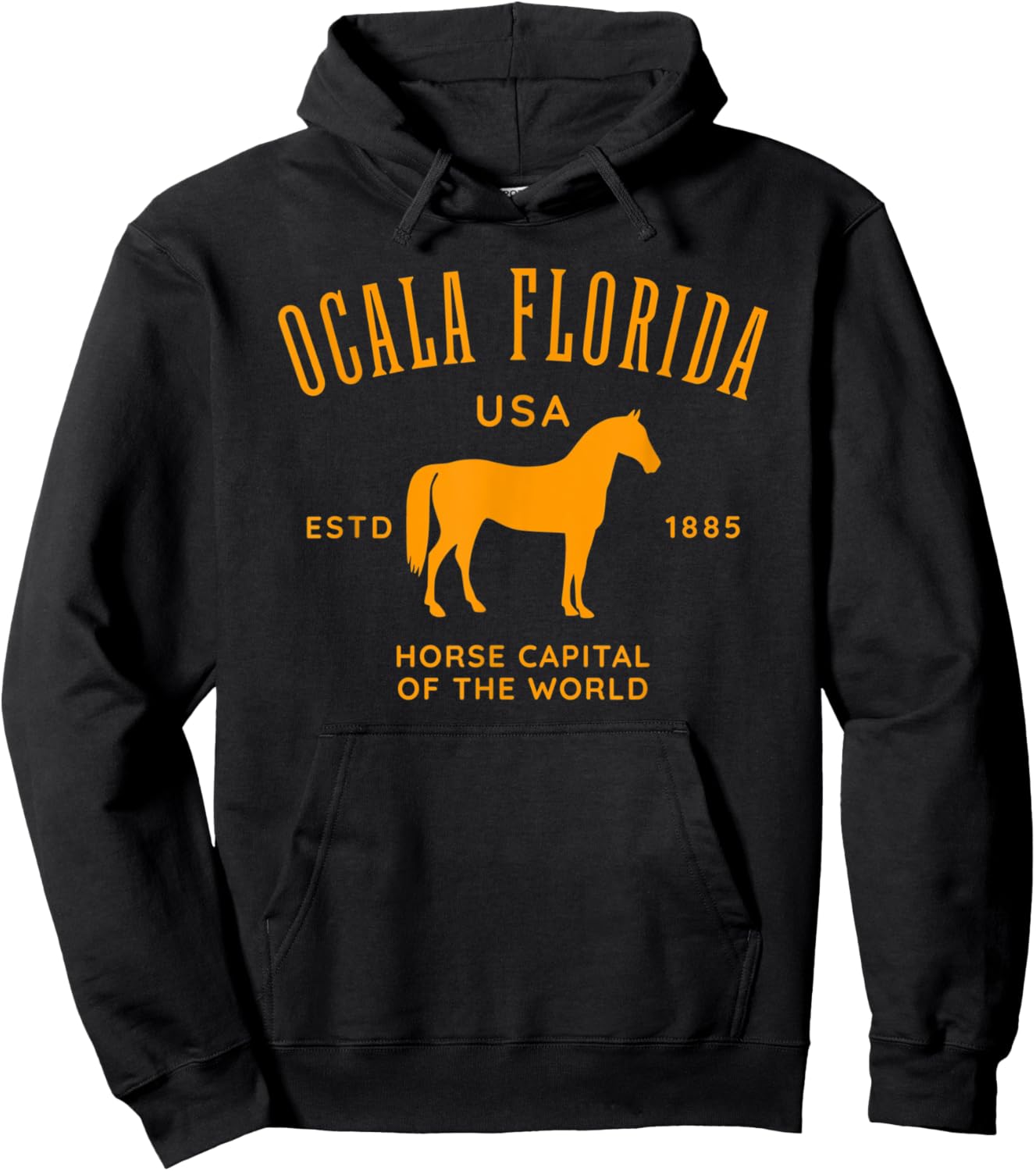 Ocala Florida USA Horse Capital Vintage Equestrian Design Hoodie - Hoodie | Black