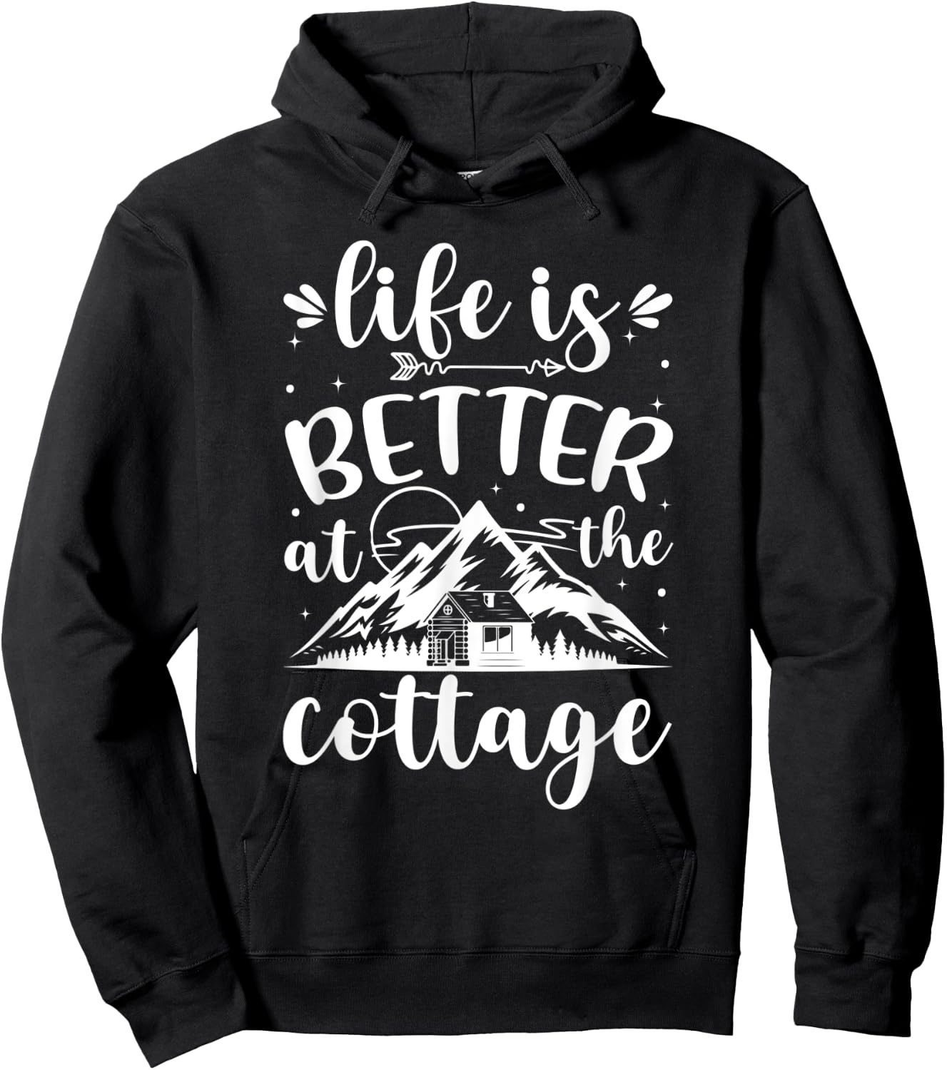 Life is Better at the Cottage Funny Cottage Hoodie - Hoodie | Black