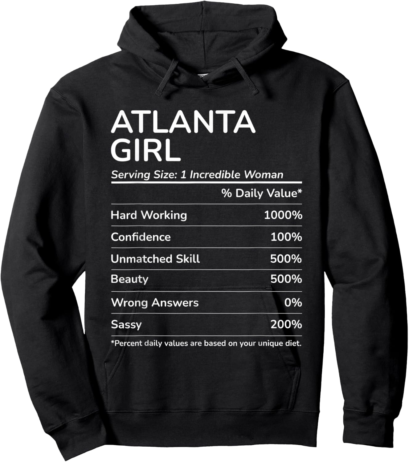 Atlanta Girl Funny Georgia Hometown Hoodie - Hoodie | Black