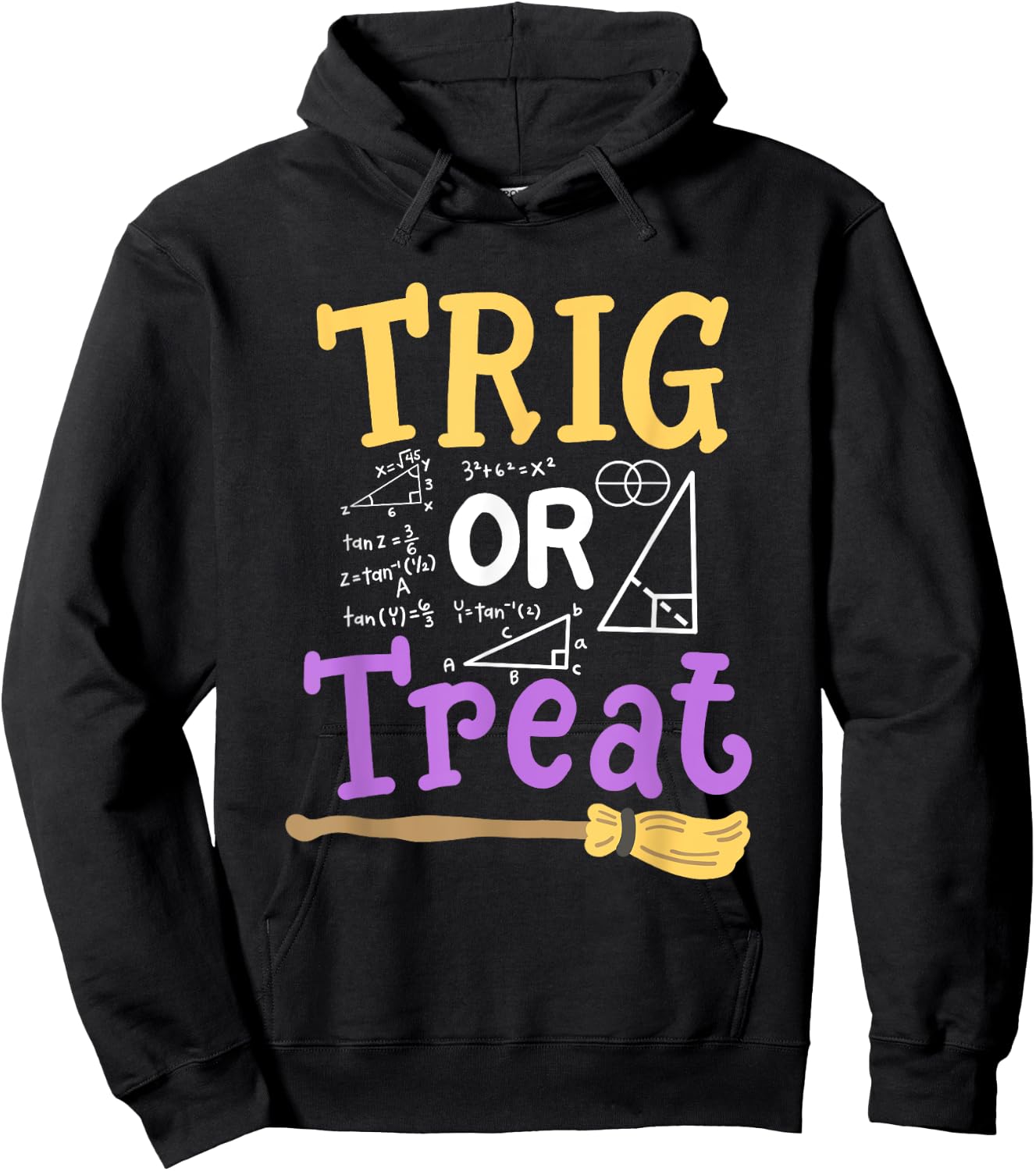 Halloween Math Teacher Trig Or Treat Student School College Women Kids Hoodie - Hoodie | Black