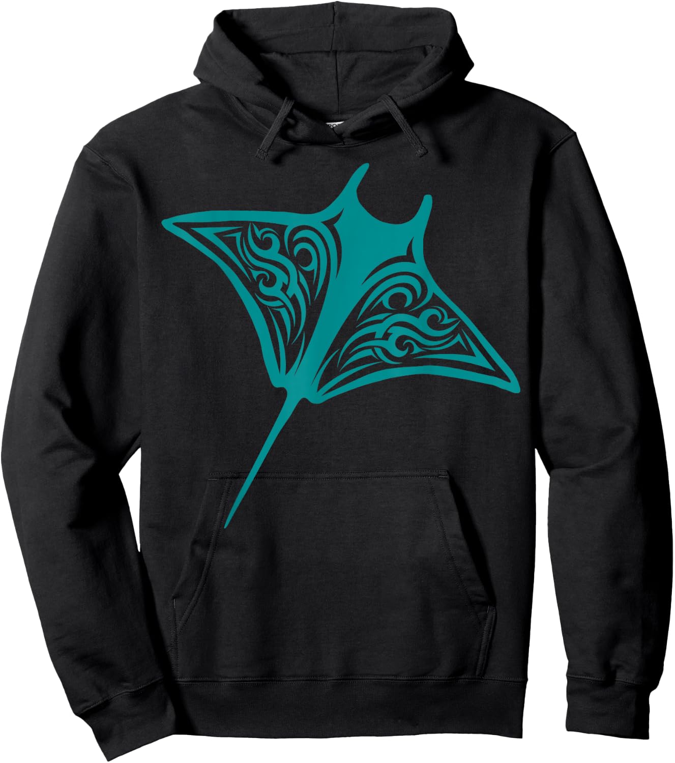 Manta Ray Hawaii Tribal Stingray Fish Ocean Biologist Hoodie - Hoodie | Black