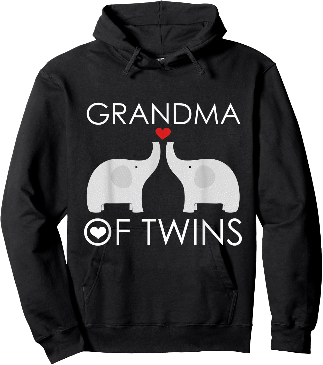Grandma of Twins Grandmother Gifts Pregnancy Blessed Hoodie - Hoodie | Black