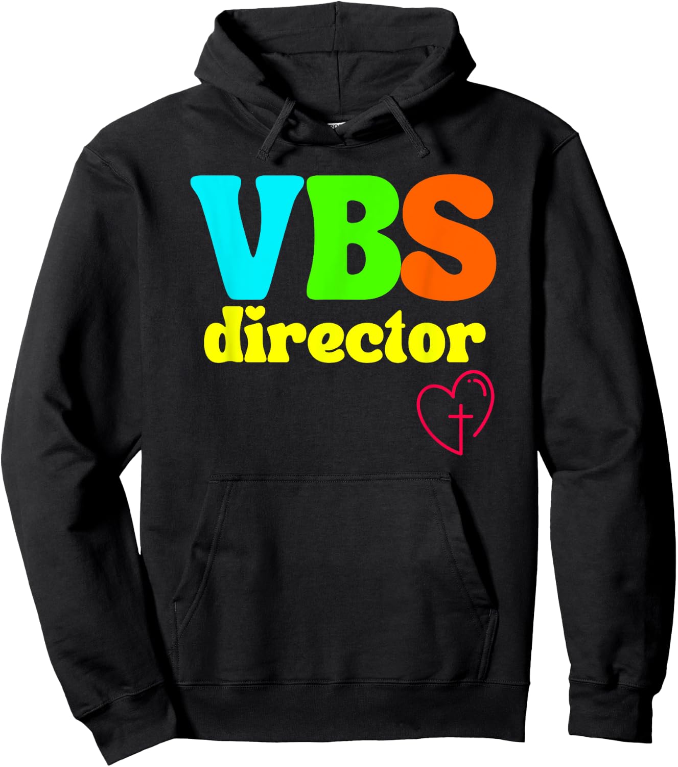 VBS Director Vacation Bible School Fun Heart Cross Christian Hoodie - Hoodie | Black