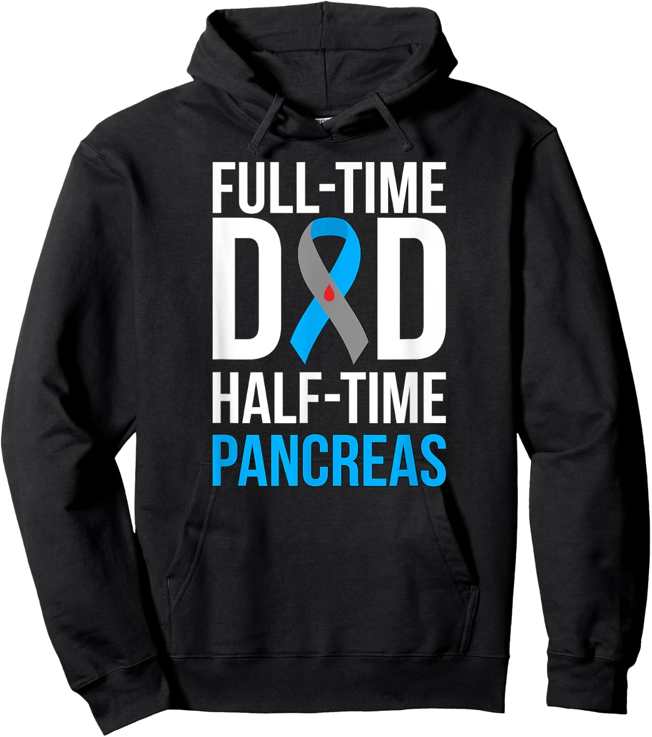 Dad Of Type 1 Diabetes Warrior T1D Diabetes Fighter Father Hoodie - Hoodie | Black