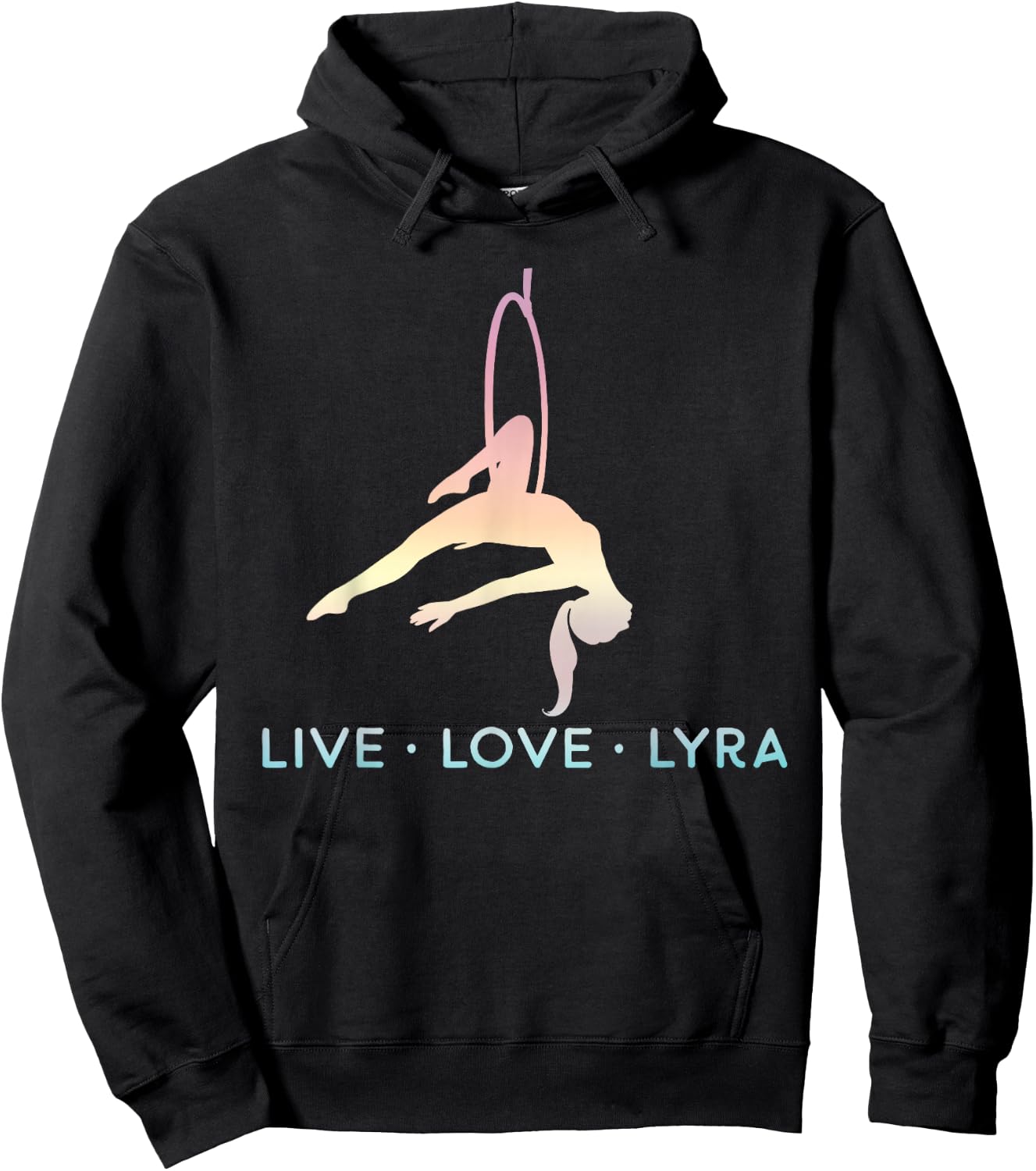 Love Aerial Hoop, Lyra, Live Acrobat Aerial Yoga Gifts Hoodie - Hoodie | Black