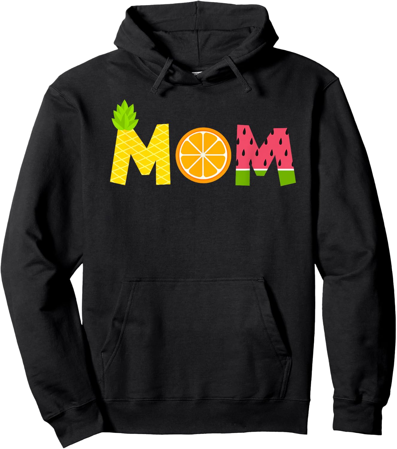 Funny Mom Fruitarian Lover Summer Mommy Fruit Slice Hoodie - Hoodie | Black
