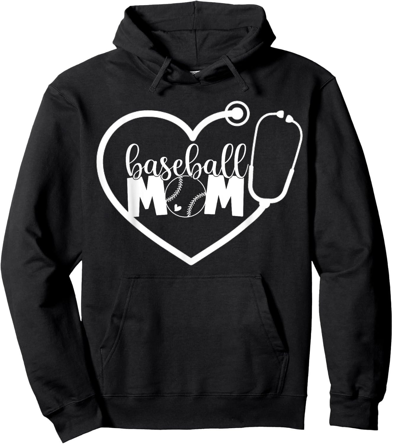 Nurse And Baseball Mom Stethoscope RN Registered Nurse Hoodie - Hoodie | Black