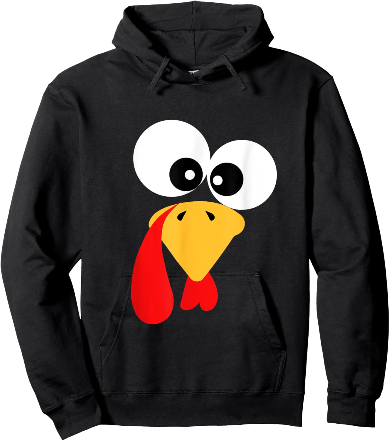 Thanksgiving Turkey Face Family Costume Kids Funny Turkey Hoodie - Hoodie | Black