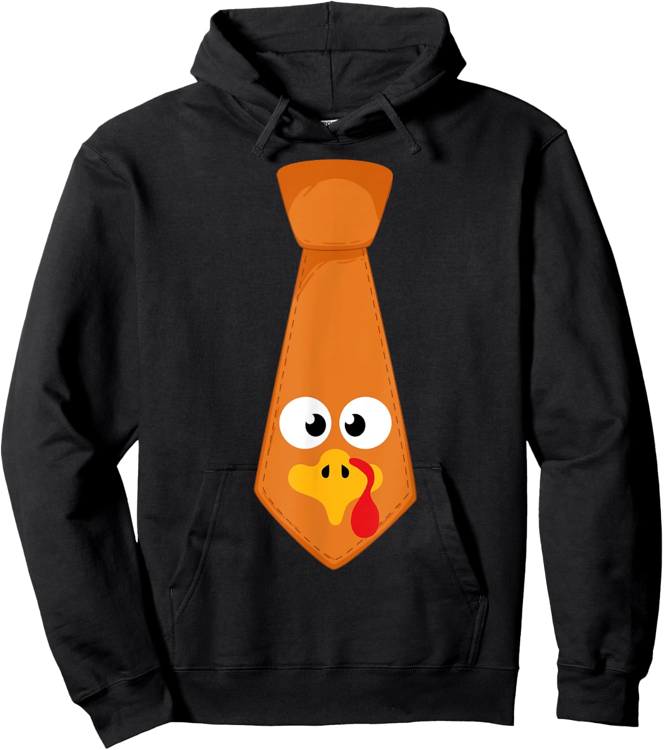 Thanksgiving costume tie with funny turkey face Hoodie - Hoodie | Black